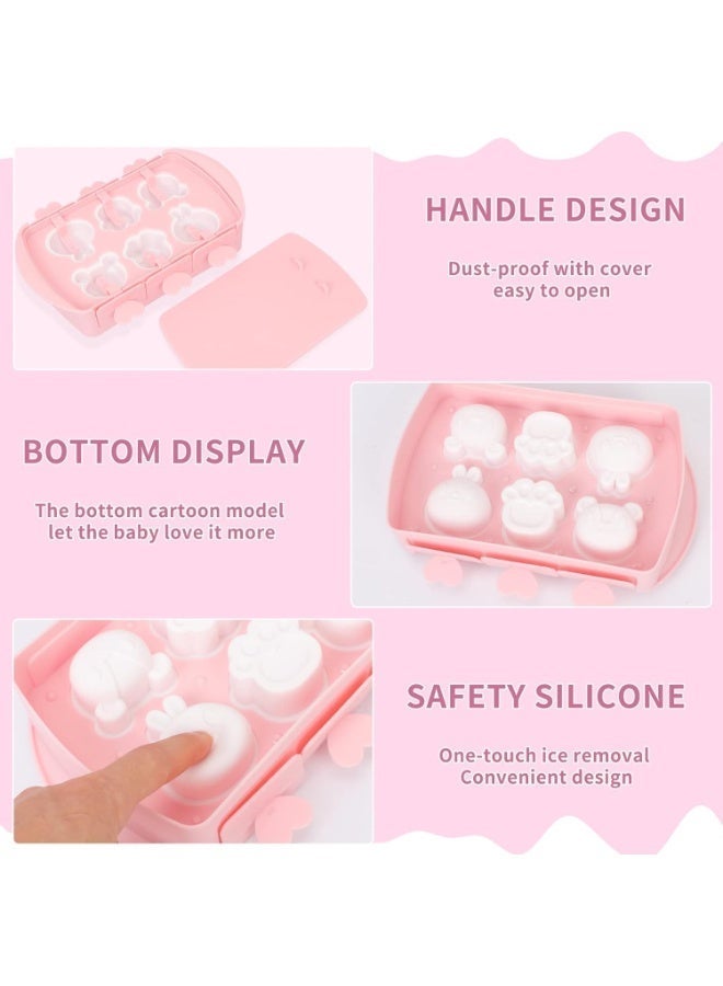 ChicAbode مصغرة المصاصة العفن ، 6 شبكة عصامي العفن ، سيليكون المصاصة ، من السهل الافراج عن وتنظيف المصاصة العفن والعفن المعاد تدويرها الكرتون المصاصة الوردي - Image 3